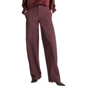 NWOT Vince High Rise Wide Leg Cargo Utility Pant Italian Fabric Burgundy Size 4